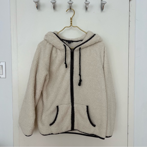 Cozy Cream Sherpa Zip-Up Hoodie - Picture 1 of 2